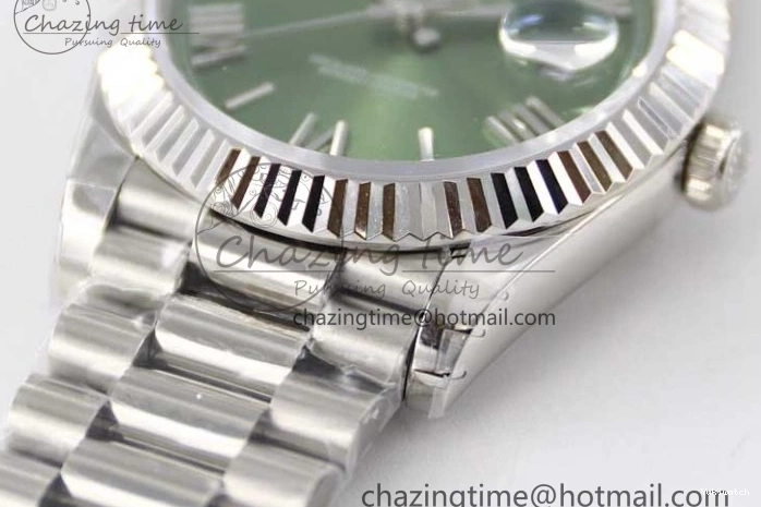 Edition Best 1:1 Dial Steel A2836 Date 40mm Green SS TWF on Roman Day Bracelet 904L SS 0130